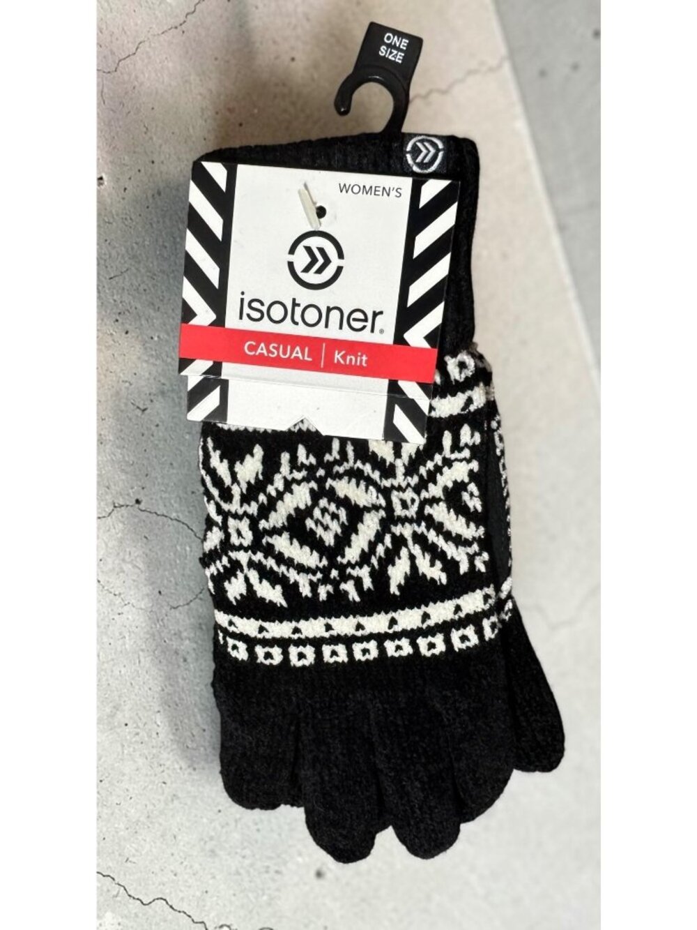 Isotoner Womens Knit Gloves Snowflake Pattern One Size Winter Casual - Picture 5 of 5